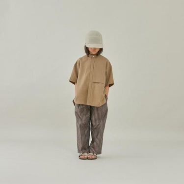 ★入荷済み★2025SS★MOUN TEN. マウンテン linen blend 1tuck wide pants brown stripes MP94-1728