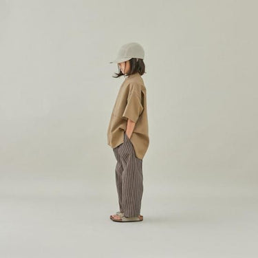 ★入荷済み★2025SS★MOUN TEN. マウンテン linen blend 1tuck wide pants brown stripes MP94-1728