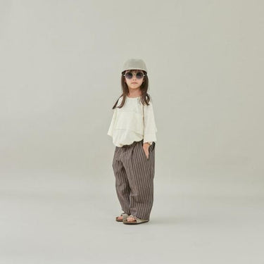 ★入荷済み★2025SS★MOUN TEN. マウンテン linen blend 1tuck wide pants brown stripes MP94-1728
