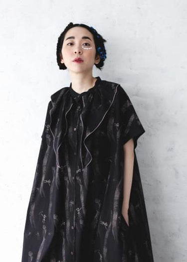 ★入荷済み★2025SS★michirico ミチリコ My dear Mexico TEX dress ブラック MR25SS-19(adult)