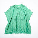 ★入荷済み★2025SS★michirico ミチリコ Embroidery pattern shirts コバルトグリーン MR25SS-22(adult)