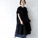 ★2025SS★michirico ミチリコ Embroidery pattern layered skirts ブラック MR25SS-23(adult)