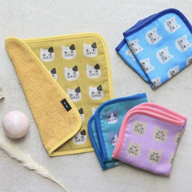 松尾ミユキ Matsuo Miyuki Piping hand towel cat Dark Gray ハンドタオル 110773