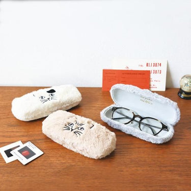 松尾ミユキ Matsuo Miyuki Fluffy Glasses case Cat-Gray メガネケース 110842