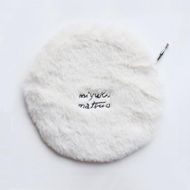 松尾ミユキ Matsuo Miyuki Fluffy Circular Pouch Cat-Ivory ファーポーチ 110853