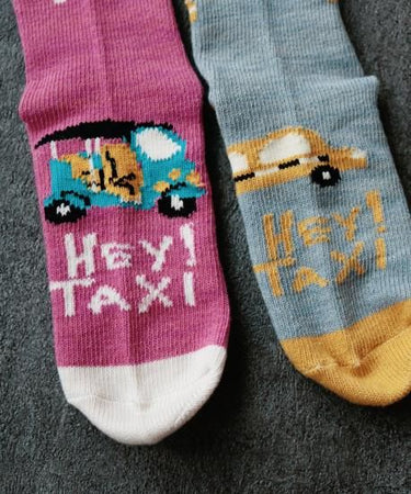 KIVISDOU キビスドウ Hey! TAXI クルーソックス ２Ｐ k40892