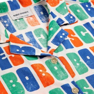 ★DROP2★2025SS★BOBOCHOSES ボボショーズ Multicolor Bobo Choses all over woven shirt B125AC128