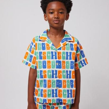 ★DROP2★2025SS★BOBOCHOSES ボボショーズ Multicolor Bobo Choses all over woven shirt B125AC128