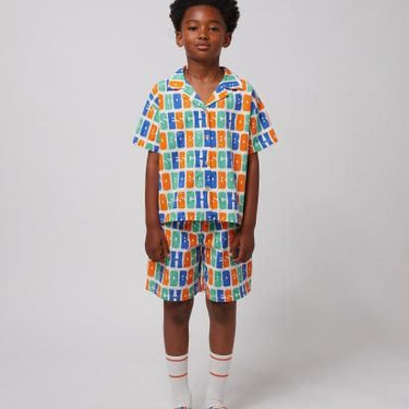 ★DROP2★2025SS★BOBOCHOSES ボボショーズ Multicolor Bobo Choses all over woven shirt B125AC128
