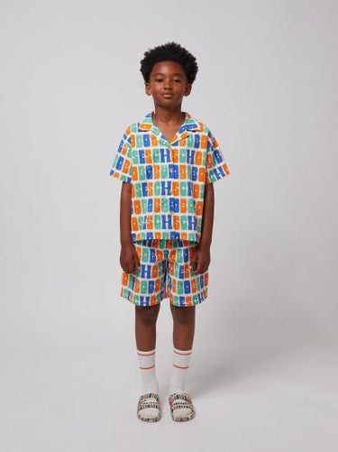 ★DROP2★2025SS★BOBOCHOSES ボボショーズ Multicolor Bobo Choses all over woven shirt B125AC128