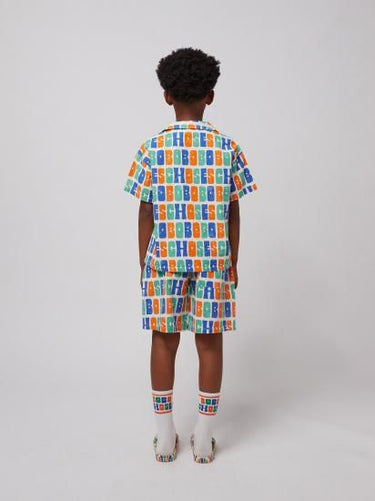★DROP2★2025SS★BOBOCHOSES ボボショーズ Multicolor Bobo Choses all over woven shirt B125AC128