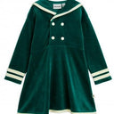 ★PRE 2025SS collection★mini rodini ミニロディーニ Sailor velour ls dress Green