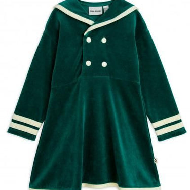 ★PRE 2025SS collection★mini rodini ミニロディーニ Sailor velour ls dress Green