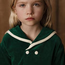 ★PRE 2025SS collection★mini rodini ミニロディーニ Sailor velour ls dress Green