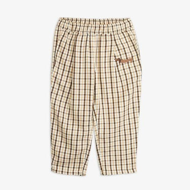 ★Chapter1★2025SS★mini rodini ミニロディーニ Gingham yd woven elastic trousers Beige