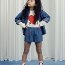 ★Chapter2★2025SS★mini rodini ミニロディーニ Note emb lightweight denim ls shirt Blue