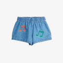 ★Chapter2★2025SS★mini rodini ミニロディーニ Note emb lightweight denim shorts Blue