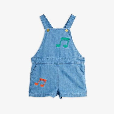 ★Chapter2★2025SS★mini rodini ミニロディーニ Note emb lightweight denim dungarees Blue