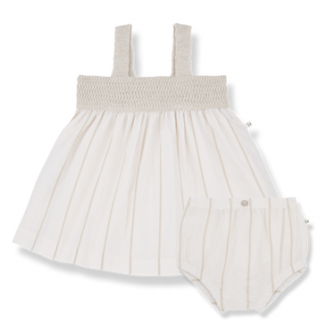 ★2025SS★1+in the family ワンモアインザ・ファミリー ANETTA dress + bloomer off-white #476413241