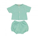 ★2025SS★Bebe Organic ベベオーガニック Leo Baby Set Mediterranean Check