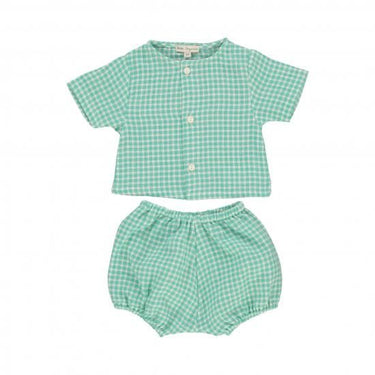 ★2025SS★Bebe Organic ベベオーガニック Leo Baby Set Mediterranean Check