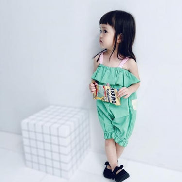 ★frankygrow BABY★frankygrow フランキーグロウ Frill All in One Dyed GREEN-PINK fgby24bb#16