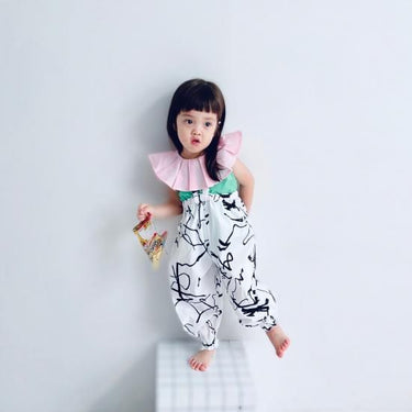 ★frankygrow BABY★frankygrow フランキーグロウ ORG.Pt Frill Suspender Pants WHITE-BLACK fgby24bb#19