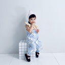 ★frankygrow BABY★frankygrow フランキーグロウ ORG.Pt Frill Suspender Pants BLUE STRIPE-SILVER fgby24bb#19