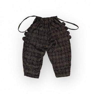 ★25SS PRE★frankygrow NEEDLE PUNCHED COTTON TWEED CHECKED SCALLOPED SUS PANTS GRAY/BROWN 25SBT-365