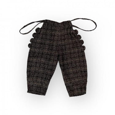 ★25SS PRE★frankygrow NEEDLE PUNCHED COTTON TWEED CHECKED SCALLOPED SUS PANTS GRAY/BROWN 25SBT-365