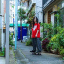 ★25SS PRE★frankygrow NEEDLE PUNCHED COTTON TWEED CHECKED SCALLOPED SUS PANTS GRAY/BROWN 25SBT-365