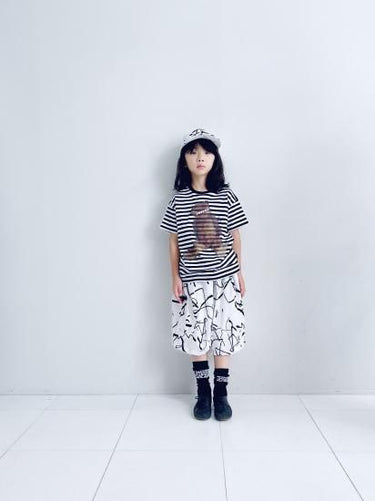★入荷済み★2025SS★frankygrow フランキーグロウ POP BEAR DOCKING TEE BORDER-WH/BLK 25SCS-490