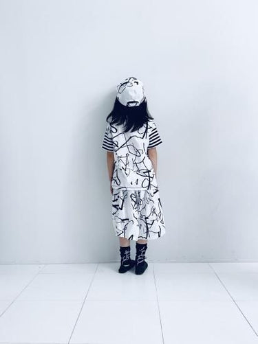 ★入荷済み★2025SS★frankygrow フランキーグロウ POP BEAR DOCKING TEE BORDER-WH/BLK 25SCS-490