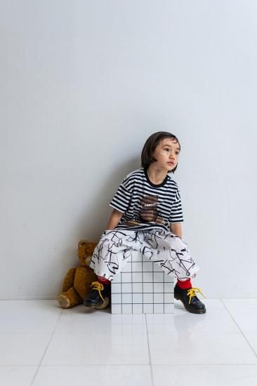 ★入荷済み★2025SS★frankygrow フランキーグロウ POP BEAR DOCKING TEE BORDER-WH/BLK 25SCS-490