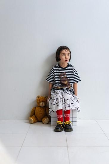 ★入荷済み★2025SS★frankygrow フランキーグロウ POP BEAR DOCKING TEE BORDER-WH/BLK 25SCS-490