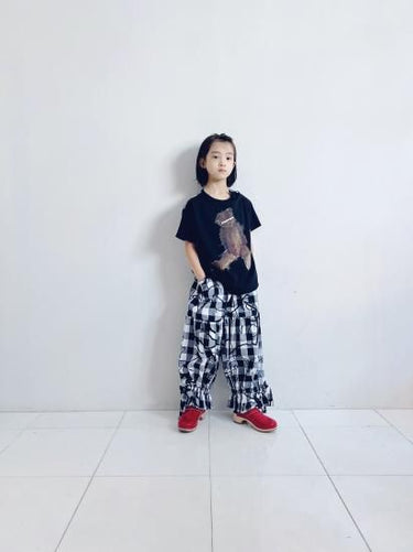 ★入荷済み★2025SS★frankygrow フランキーグロウ POP BEAR DOCKING TEE BLACK-PLAID/BLK 25SCS-490