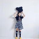 ★入荷済み★2025SS★frankygrow フランキーグロウ POP BEAR DOCKING TEE BLACK-PLAID/BLK 25SCS-490