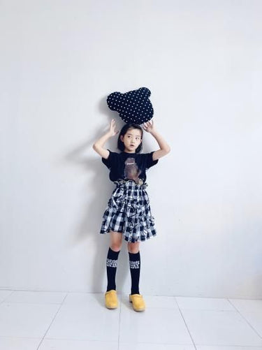 ★入荷済み★2025SS★frankygrow フランキーグロウ POP BEAR DOCKING TEE BLACK-PLAID/BLK 25SCS-490
