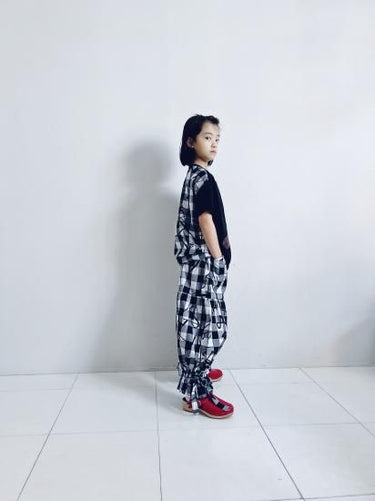 ★入荷済み★2025SS★frankygrow フランキーグロウ POP BEAR DOCKING TEE BLACK-PLAID/BLK 25SCS-490