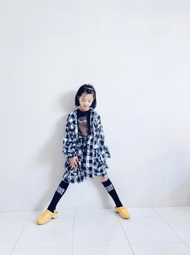 ★入荷済み★2025SS★frankygrow フランキーグロウ POP BEAR DOCKING TEE BLACK-PLAID/BLK 25SCS-490