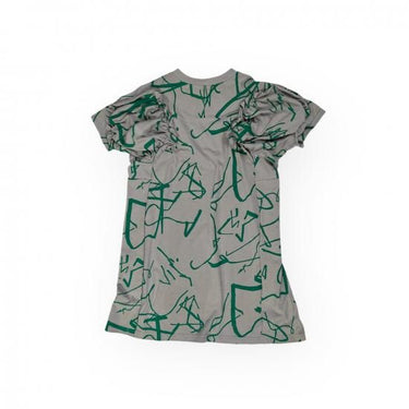 ★2025SS★frankygrow フランキーグロウ ORG.PT DEFORMATION GATHER SLEEVES DRESS GRAY-GREEN 25SOP-270