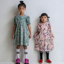 ★2025SS★frankygrow フランキーグロウ ORG.PT DEFORMATION GATHER SLEEVES DRESS GRAY-GREEN 25SOP-270