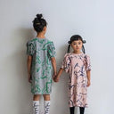 ★2025SS★frankygrow フランキーグロウ ORG.PT DEFORMATION GATHER SLEEVES DRESS GRAY-GREEN 25SOP-270