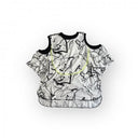 ★2025SS★frankygrow フランキーグロウ ORG.PT DEFORMATION TEE #03 WHITE-BLACK 25SCS-500