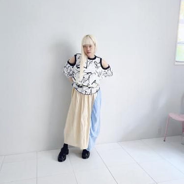 ★2025SS★frankygrow フランキーグロウ ORG.PT DEFORMATION TEE #03 WHITE-BLACK 25SCS-500