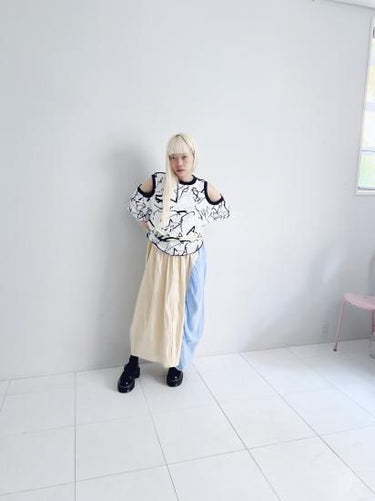 ★2025SS★frankygrow フランキーグロウ ORG.PT DEFORMATION TEE #03 WHITE-BLACK 25SCS-500