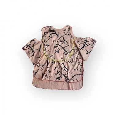 ★2025SS★frankygrow フランキーグロウ ORG.PT DEFORMATION TEE #03 PINK-BLACK 25SCS-500
