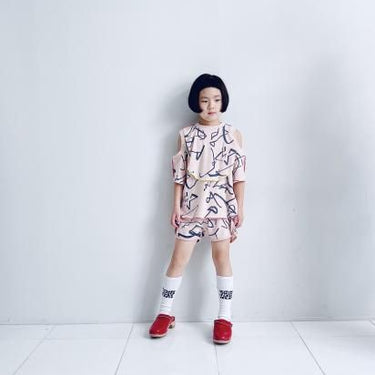 ★2025SS★frankygrow フランキーグロウ ORG.PT DEFORMATION TEE #03 PINK-BLACK 25SCS-500