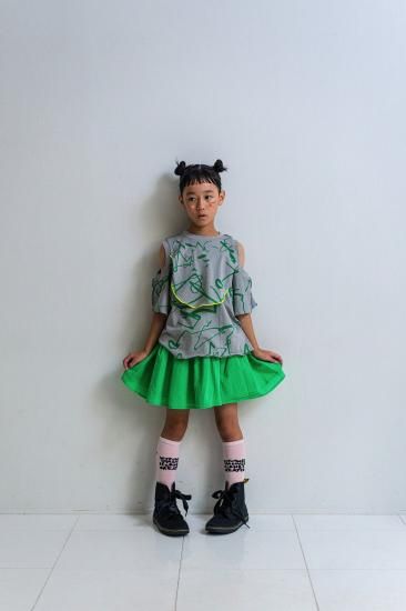 ★2025SS★frankygrow フランキーグロウ ORG.PT DEFORMATION TEE #03 GRAY-GREEN 25SCS-500