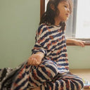 ★入荷済み★2025SS★nunuforme★2025SS★nunuforme ヌヌフォルム NUNUボーダーレギンス Navy×Orange 26-nf23-823-709